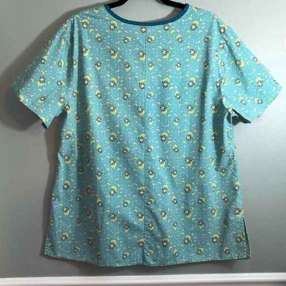 Scrubs by Nick & Sarah little monkey & banana print two pocket scrub top 1X - Picture 6 of 9
